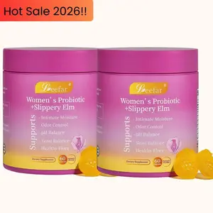 LEEFAR Her Juicy Feminine Probiotics Gummies-All in One Solution with Slippery Elm andPrebiotics&Lactobacillus Probiotic Blend forWomen's pH Balance and Dryness - HawaiianPineapple Women Gummies 60 Count HealthcareDietary