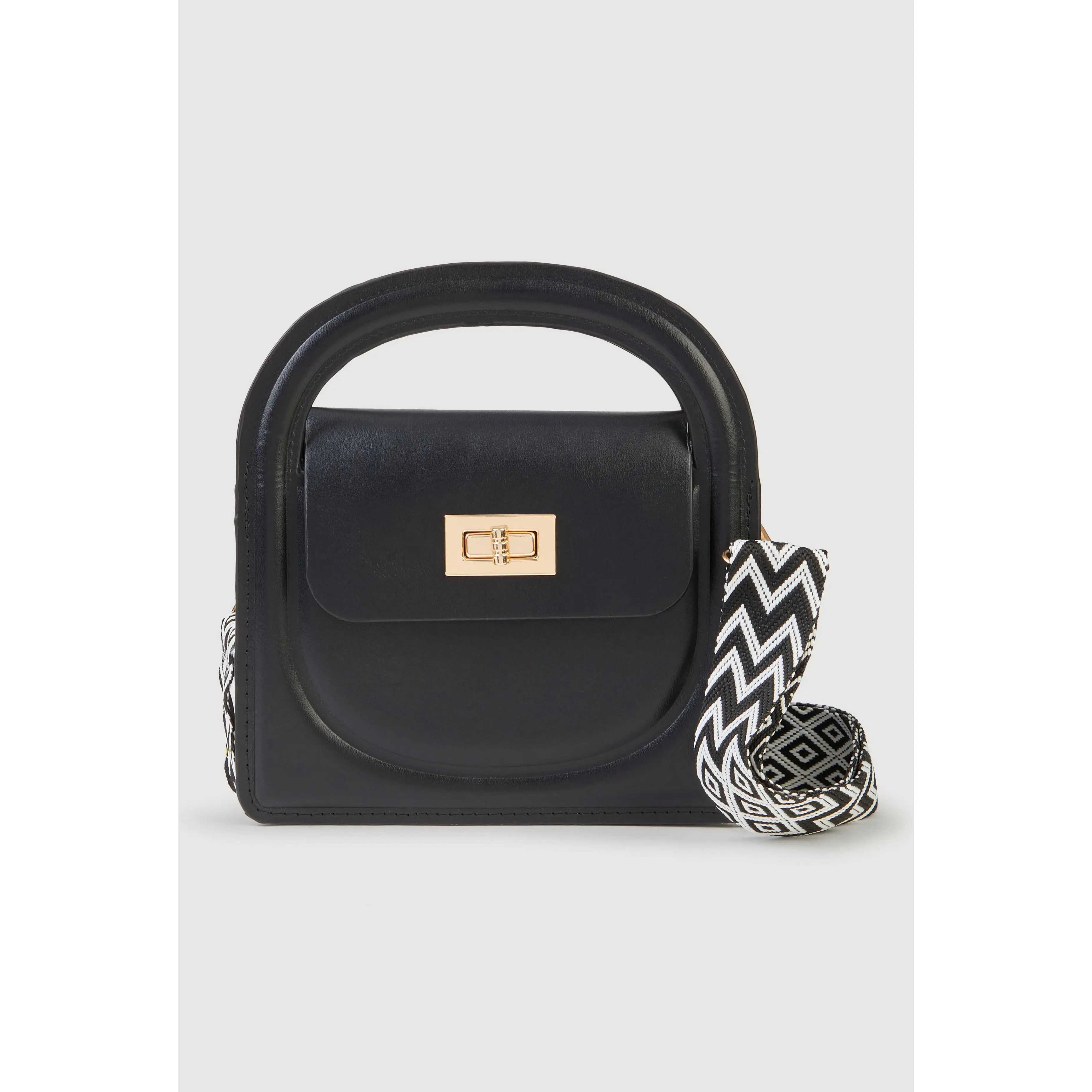 Chevron Strap Convertible Crossbody Handbag