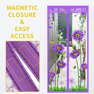 New anti-mosquito door curtain Printed door curtain Magnetic self-closing Pet friendly Suitable for all room types Maximum size 47.3 ”X82.7 “