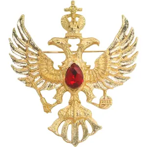HETICA Two Headed Eagle Brooch Gold Men Brooch Pins for Suits Men's Lapel Pins for Suits Brooches for Women Vintage Safety Pin Punk Suit Tie Pin for Valentine's Day Anniversary Birthday Gifts