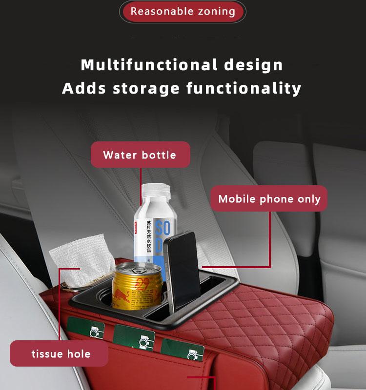Car interior accessories armrest box storage bag for storage and organization of universal car interior accessories, cup holder and mobile phone storage cabinet for long-distance driving travel, car center console armrest pad, multi-function storage bag Car interior accessories armrest box storage bag for storage and organization of universal car interior accessories, cup holder and mobile phone storage cabinet for long-distance driving travel, car center console armrest pad, multi-function storage bag