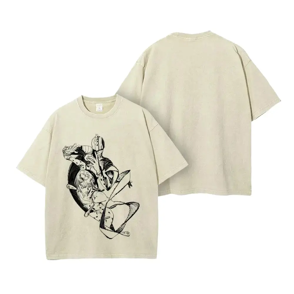 Sticky Fingers Acid wash tee JJBA Golden Wind Bruno Bucciarati classic anime fashion,perfect gift,Stand user style street wear,gym fit,men's t shirts,graphic shirts,humor graphic tee,cotton graphic tees, funny graphic tee,vintage shirts