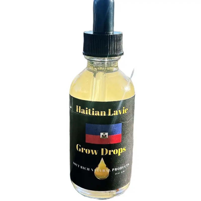 Haitian Lavie Grow Drops - Natural Oil for Weak Thin Edges, Suitable for Women Wearing Wigs & Skin & Hair & Beard Enhancement