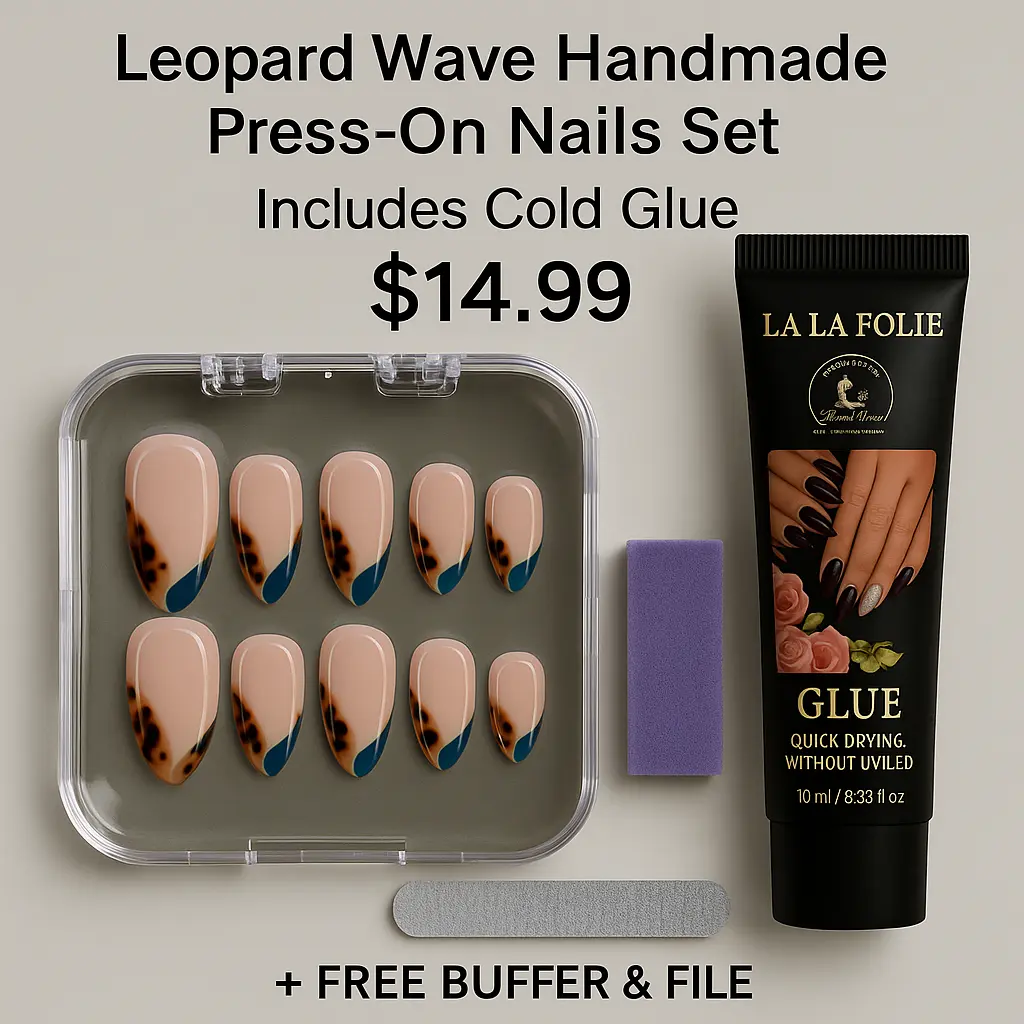 Luxury Press-On Nails | Reusable with Cold Gel Glue-LA LA FOLIE NEW INVENTION