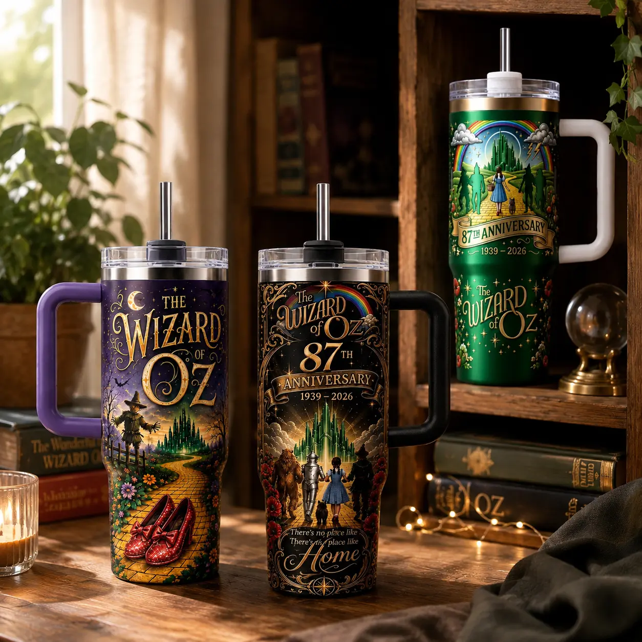 Wizard of Oz Inspired 20oz/30oz/40oz Stainless Steel Tumbler – Double Wall Vacuum Insulated Travel Mug, Reusable Hot & Cold Drink Cup