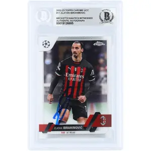 Zlatan Ibrahimovic AC Milan Autographed 2022-23 Topps Chrome UEFA #11 Beckett Fanatics Witnessed Authenticated Card - Fanatics Authentic Certified