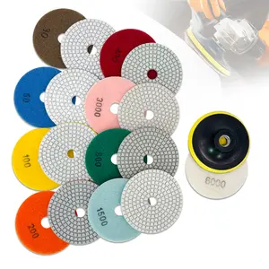 4 Inch Diamond Wet Polishing Pads Set for Granite Marble Tile