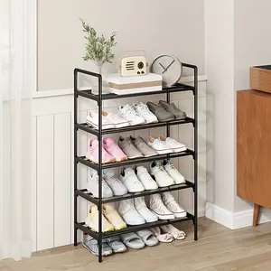 1 piece of multi-layer metal shoe rack, freely spliceable and stackable shoe rack, can store 6-24 pairs of shoes, easy to install, space-saving, Freestanding Shoe Rack, suitable for entrance, corridor, living room, bedroom