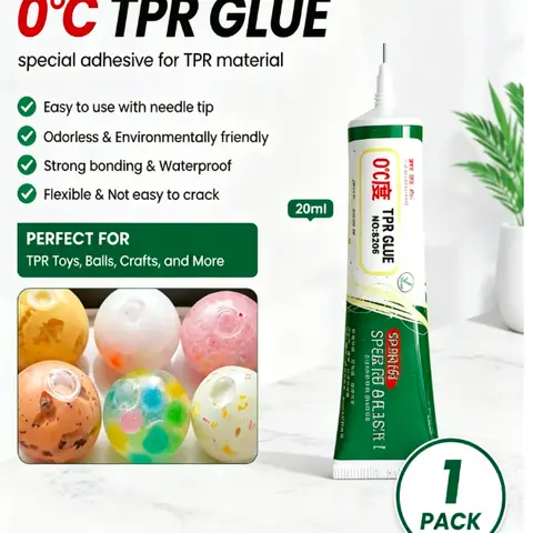 20ML TPR Soft Gel Adhesive, Colorless Transparent Eco-Friendly Syringe Design, 0° TPR Glue, Water Resistant, Fast Drying, Surface Dry in 2-10 Minutes, Room Temp Seal, Soft Flexible Seal