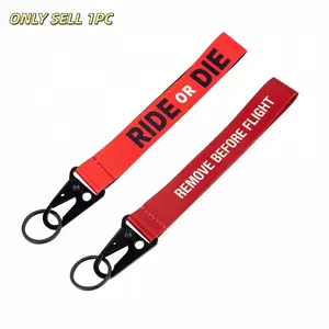 Remove Before Flight Keychain Lanyard, Ride or Die Wrist Strap, Anti-Lost Phone & Car Key Holder with Metal Clip, Durable Design