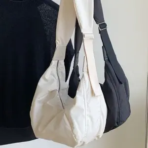 SleekHush Large Capacity Oxford Crossbody Bag  Wide Strap Hobo Bag for Daily