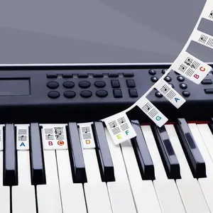 Removable Piano Key Stickers Note Labels for 88 Key Full Size    Piano Keyboard Stickers for Beginners Comes with Box(Color)