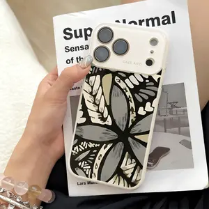 Abstract Oil Painting Floral Case for iPhone 17 Pro Max 17Air 17 16E 16 15 14 13 12, Ultra Skin-Friendly TPU, All-Inclusive Glass Lens Protection, Aesthetic Minimalist Flower Gift, Trendy Dopamine Ins Style Cover, Shockproof Slim Case, Lens Window