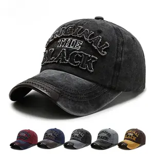 Vintage Washed Denim Embroidered Baseball Cap - Adults' Curved Brim Dad Hat with Faux Leather Accent, Adjustable, Ideal for Spring-Autumn Outdoor Sports & Casual Wear,summervibes