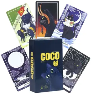 Cocoa Cat Tarot Deck, 78 Cards, Rider-Waite-Smith, Major & Minor Arcana, Divination, Fate Exploration, Ideal Gift for All Levels