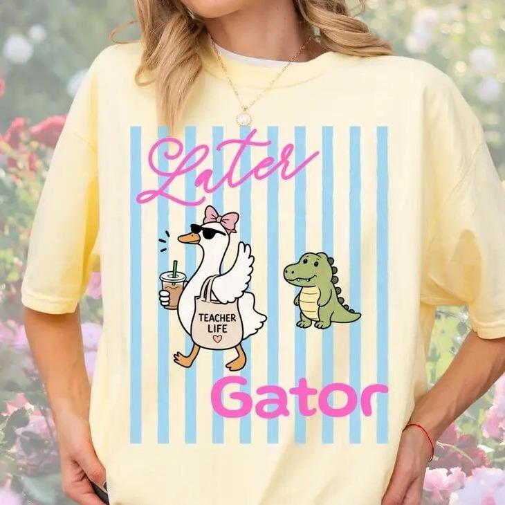 Last Day of School Teacher Shirt Comfort Colors, Later Gator Teacher Tee, Funny Teacher Summer Shirt, End of Year Gift, Teacher Life Shirt, End Of School Year Outfit – TrendWear USA
