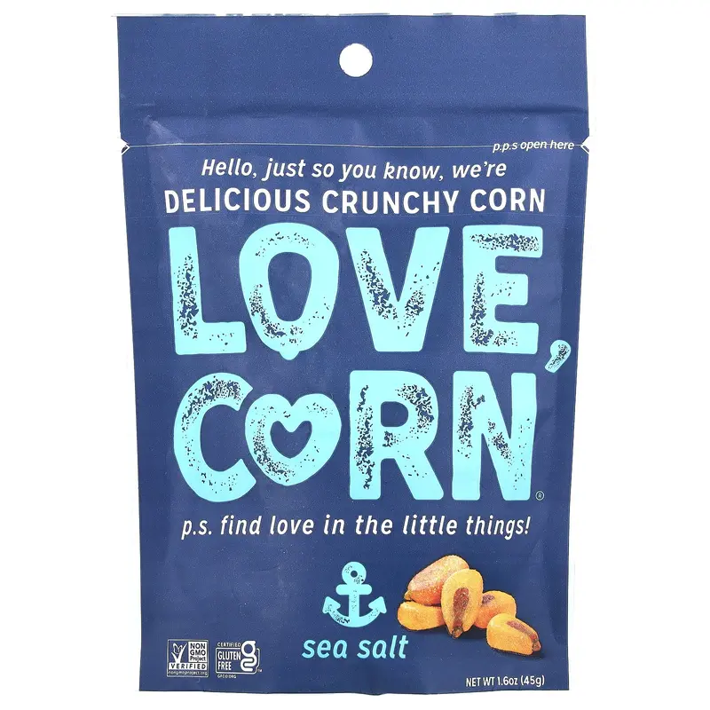 Love Corn Crunchy Corn, Sea Salt, 1.6 oz (45 g)
