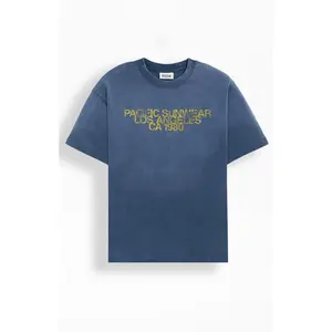 Pacsun Men's Navy Faded T-Shirt - Multicolor