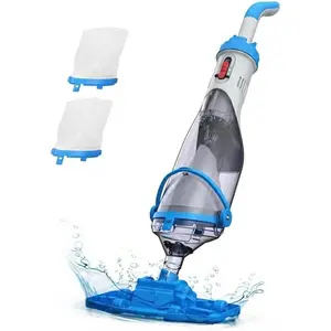 Handheld Pool Filter Pump, Light Construction, Easy Plug in Swimming Pool Pump for Pool,Pond,Home, 1/20HP Plastic Handheld Sewage Pump with 2 Filter Bags, 1110GPH, 50° Media
