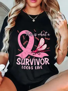 Unisex Breast Cancer Pink Ribbon This is What A Survivor Looks Like T-Shirt