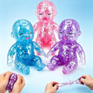 Glittery Baby Squishies, 4 Inch Soft Slow Rising Fidget Toy, Squeezable For Anxiety Relief, Works As Desk Decor, Birthday Gifts, Party Favors And Classroom Prizes