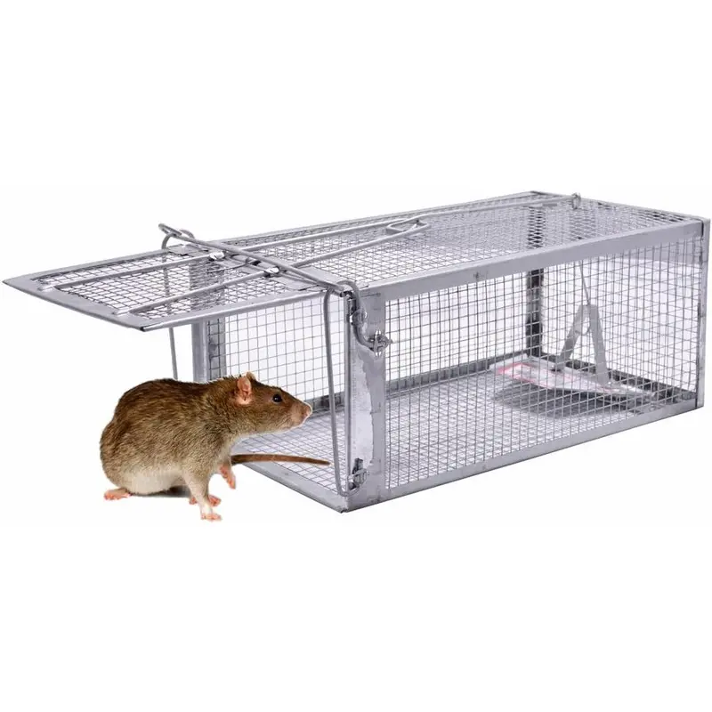 Quality Rat Trap, Humane Live Animal Mouse Cage Traps, Catch and Release Mice, Rats,Chipmunk, Pests, Rodents and Similar Sized Pests for Indoor and Outdoor, 10.6 X 5.63 X 4.33 Inches, One-Door