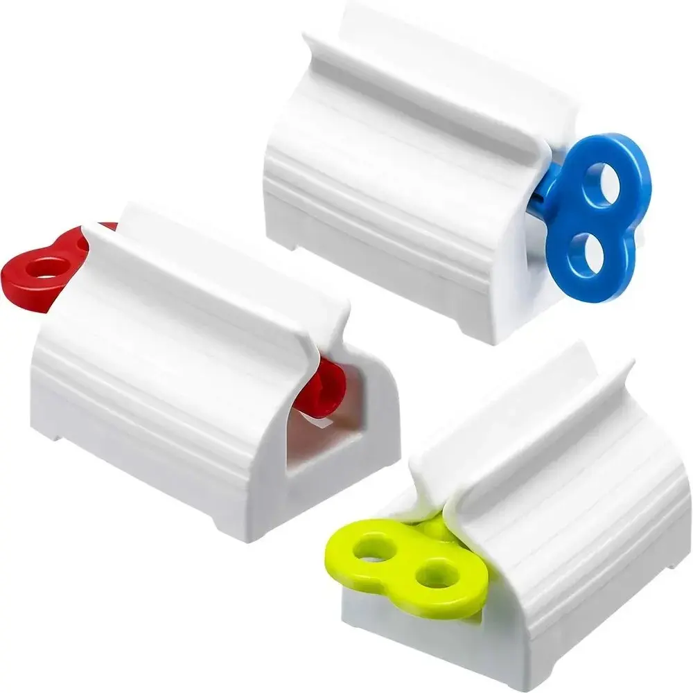 Pet Grooming 3-Pack Random Rotating Toothpaste Squeezer Tube Holder, Bathroom Wall-Mount Dispenser Stand - No-Waste Easy-Push Design