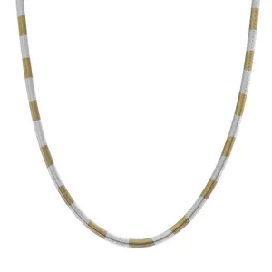 Twotone Flat Snake Chain Necklace in ION Plated Yellow Gold and Stainless Steel 2022 Inches Christmas Gifts