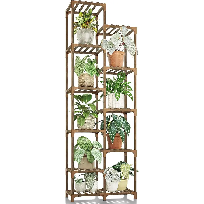 Plant Stand Indoor Outdoor 11 Tier Tall Large Wood Plant Shelf Multi Tier Flower Stands Garden Shelves Wooden Plant Display Holder Rack for Living Room Corner