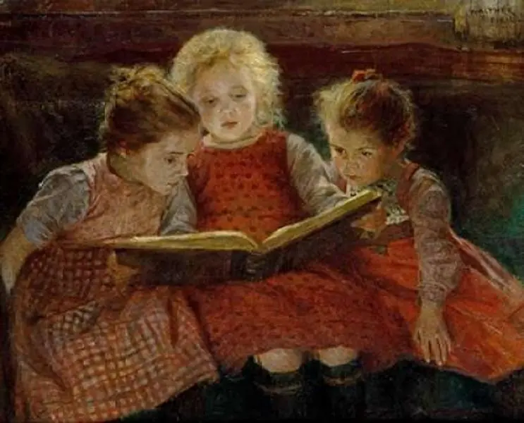 Bentley Global Arts PDX282035SMALL A Good Book Poster Print by Walter Firle, 10 x 12 - Small