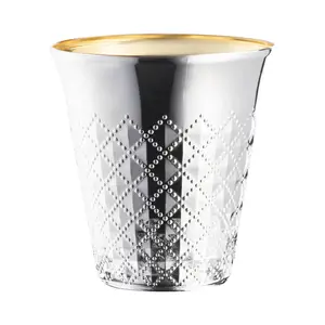 5 oz. Shiny Metallic Aluminum Silver Round Plastic Kiddush Cups