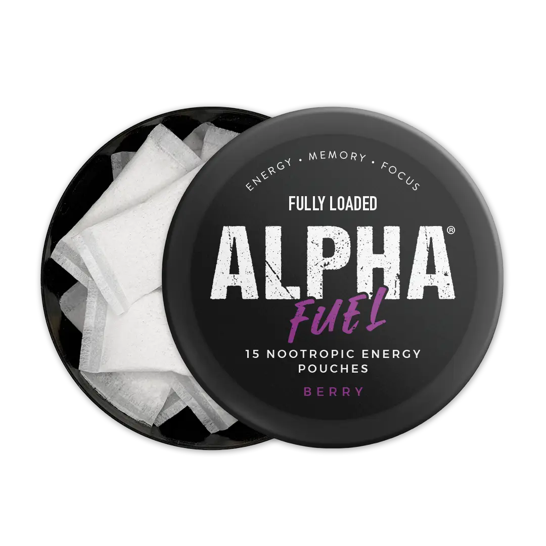 ALPHA Fuel Nootropic BERRY Energy Pouches by Fully Loaded - Energy, Focus, Memory - Sugar Free Sport Beverage
