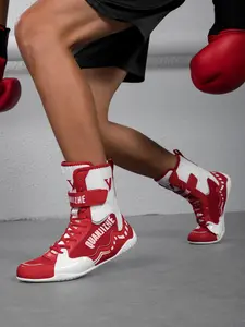 Men's High-Top Wrestling Shoes, Boxing Training Shoes, Muay Thai Kickboxing Shoes, Lightweight Design, Comfortable Fit, Perfect Grip