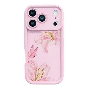 Elegant Floral Lily Phone Case for iPhone 17 Air 16 15 Pro Max 14 Plus 13 12 11 Shockproof Drop-Proof Full Coverage Camera Protection Soft Protective Cover Aesthetic Girl Style Gift wildflower TYJT260422012 Military Grade Rotating