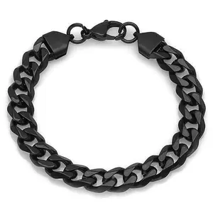 Steel By Design Men's Black IP Curb Chain LinkBracelet