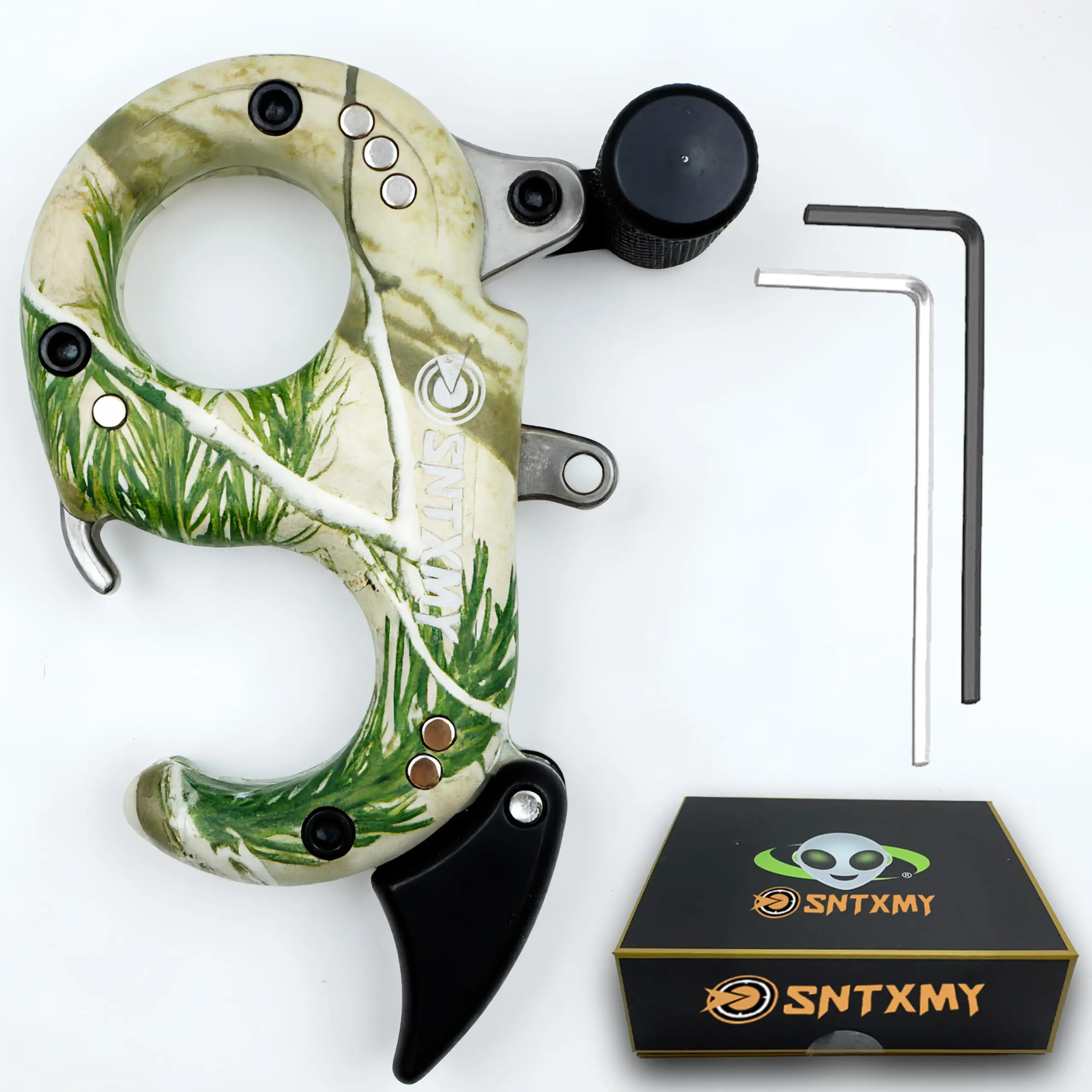 Compound Bow Aid Releaser with Wrist Straps and Adjustment Tool,Archery Release Aids with 2&3 Thumb Release Adjustable,Aluminum Alloy Aids.for Left and Right Handers