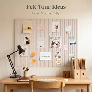 Set Of 12 Large Felt Bulletin Boards 48" X 36" - Cork Board Alternative With Safe Removable Adhesive Tabs, No-Drill Wall Pin Board For Home Office & Classroom