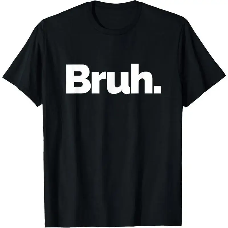 Men's Bruh Graphic T-Shirt, Casual Streetwear Round Neck Top in Heavyweight 220g Cotton, Short Sleeve, Plus Sizes including 2XL up to 5XL, Classic