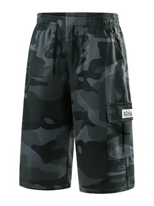 Men's Camouflage cargo shorts, Practical Flap Pockets, Comfortable Durable, Casual Outdoor Hiking Capris, Fashion Camo Shorts for Daily Wear