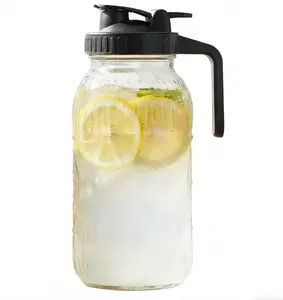 64oz Mason Jar Pitcher - Airtight & Leakproof Glass Pitcher with Lid, Perfect for Breastmilk, Cold Brew, and Sun Tea