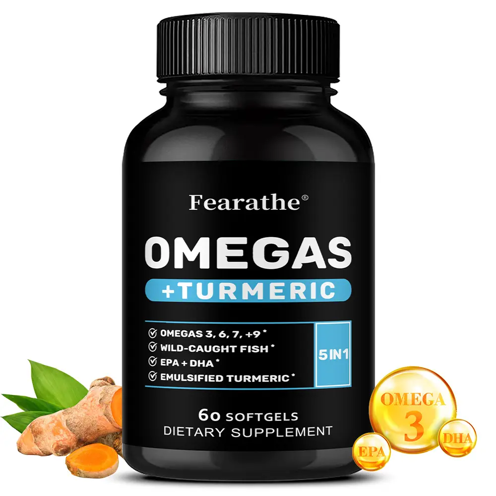 Fearathe Wild-Caught Fish Oil & Turmeric Blend | 60 Softgels for Heart & Brain Health