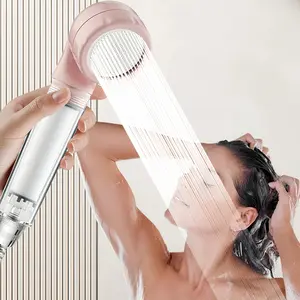 Portable Handheld Shower Head with Detachable Washable Filter Cartridge, Travel Shower Nozzle for Home Hotel Use