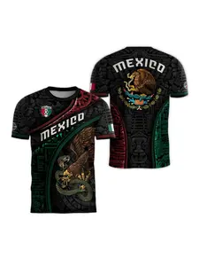 Men's Mexico Cup Football Jersey, Comfortable Round Neck Sports Shirt, Casual Breathable Tee for Outdoor Training, All Seasons Wear, Soccer Shirt
