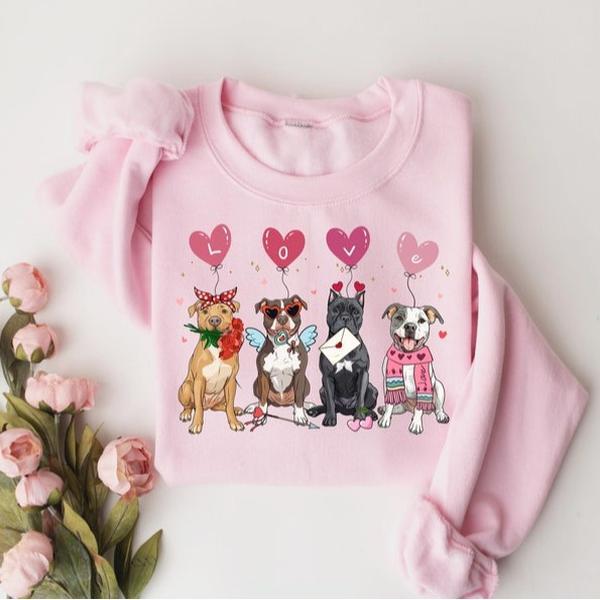 Valentine Dog Shirt, Pitbull Sweatshirt, Pitbull Mom Shirt, Valentine Sweatshirt, Animal Lover Gift, Xoxo Shirt