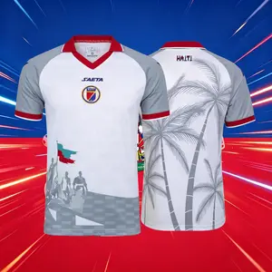 2026 Haiti National Home Away Blue White And Red Short Sleeve Soccer Jerseys Fans Version Breathable