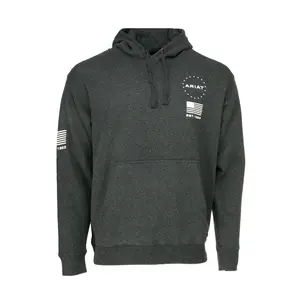 Ariat Mens Sponsor Patriot Hoodie Casual Outerwear Casual - Grey