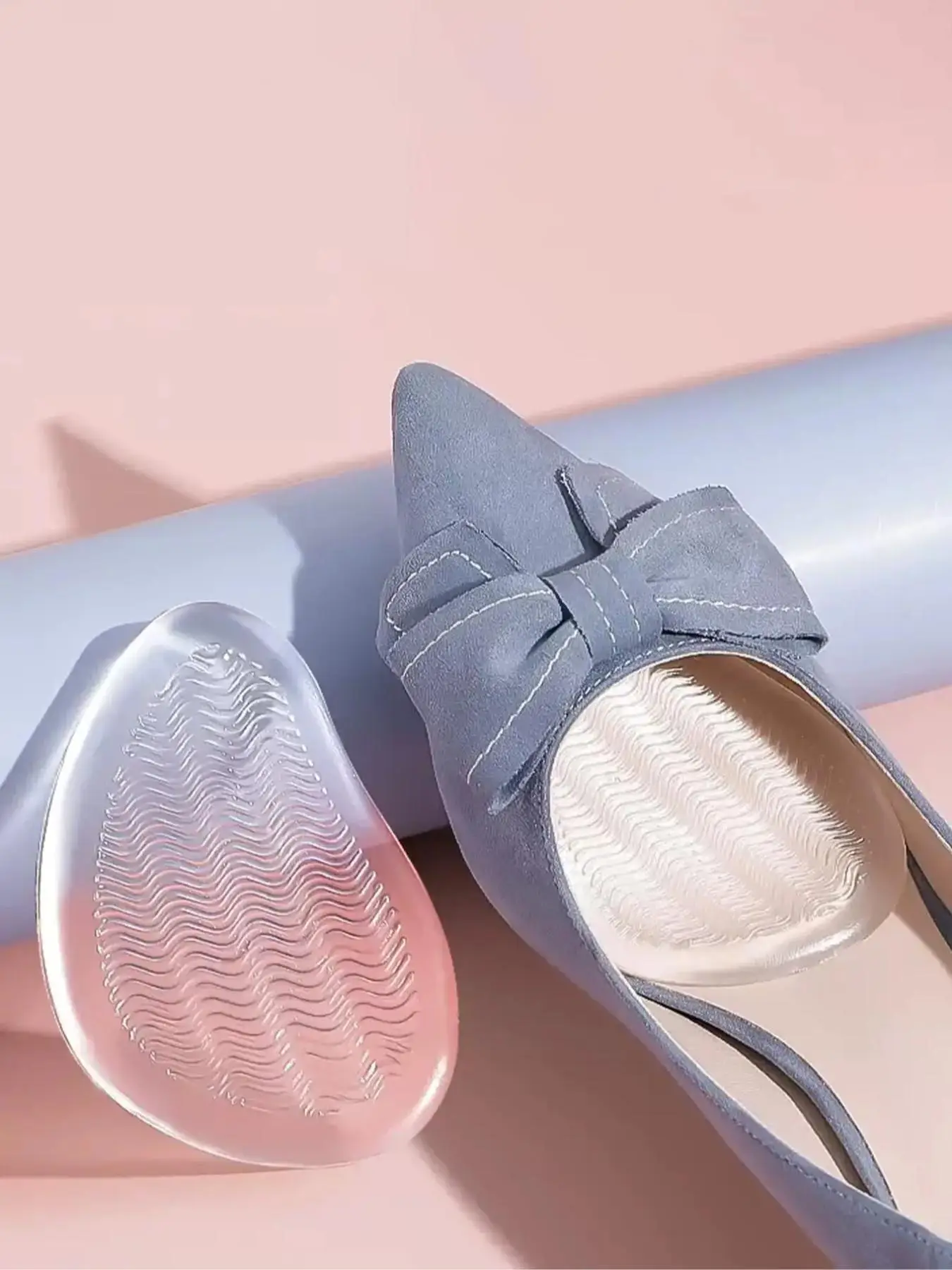 1 Pair High Heel Foot Cushion, Forefoot Insert Cushion Pads for Women Shoes, Anti Slip Silicone Foot Pain Relief Pads for High Heels Sandals Gel Shoe