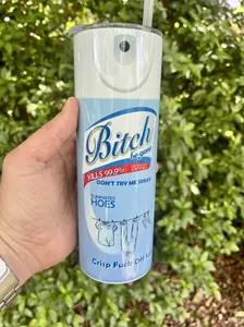 B!tch Be Gone & F OFF! 20oz  Sublimated Tumbler  Different Colors Available Bottle Drinkware Lid Insulated Straw