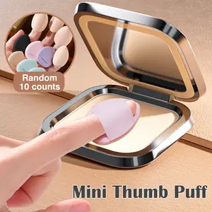 10 Counts Thumb puffbrush, random color. Mini makeup eggs do not hold makeup. Precise contouring and concealing tool for facial details