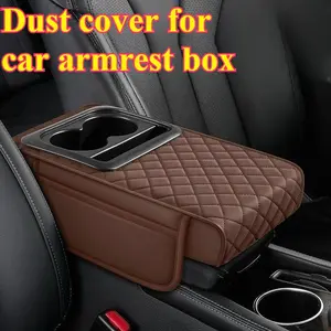 1pcs Leather Car Armrest Box Thicken Height Pad Arm Rest Cushion with Pocket Tissue Cup Holder Elbow Support Height Pad